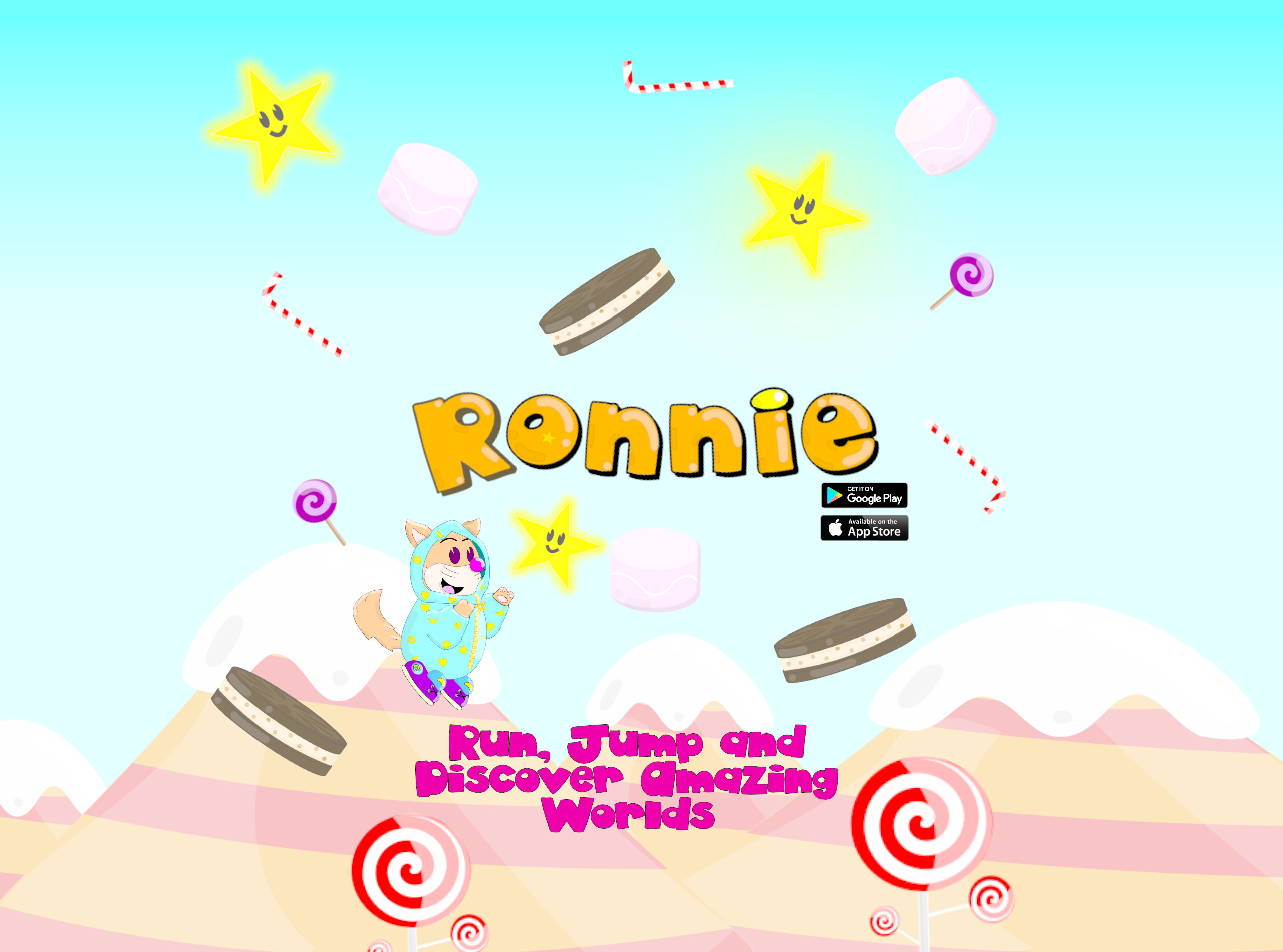 ACKOSMIC Games Website Ronnie Game Promo Image. Download Ronnie Game for Android and iOS Devices for Free