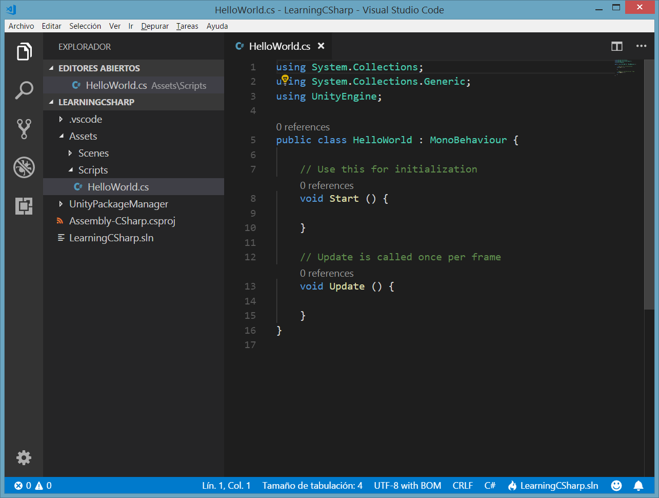 Unity Tutorial. C Sharp (C#). Unity Visual Studio Code Image from Ackosmic Games