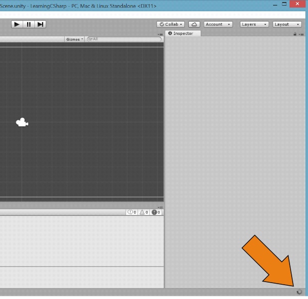 Unity Tutorial. C Sharp (C#). Unity Editor Interface Image from Ackosmic Games